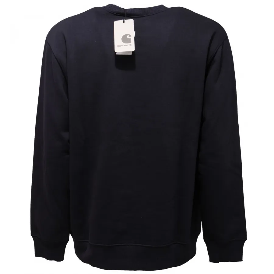 2549AC felpa uomo CARHARTT blue plush cotton sweatshirt men