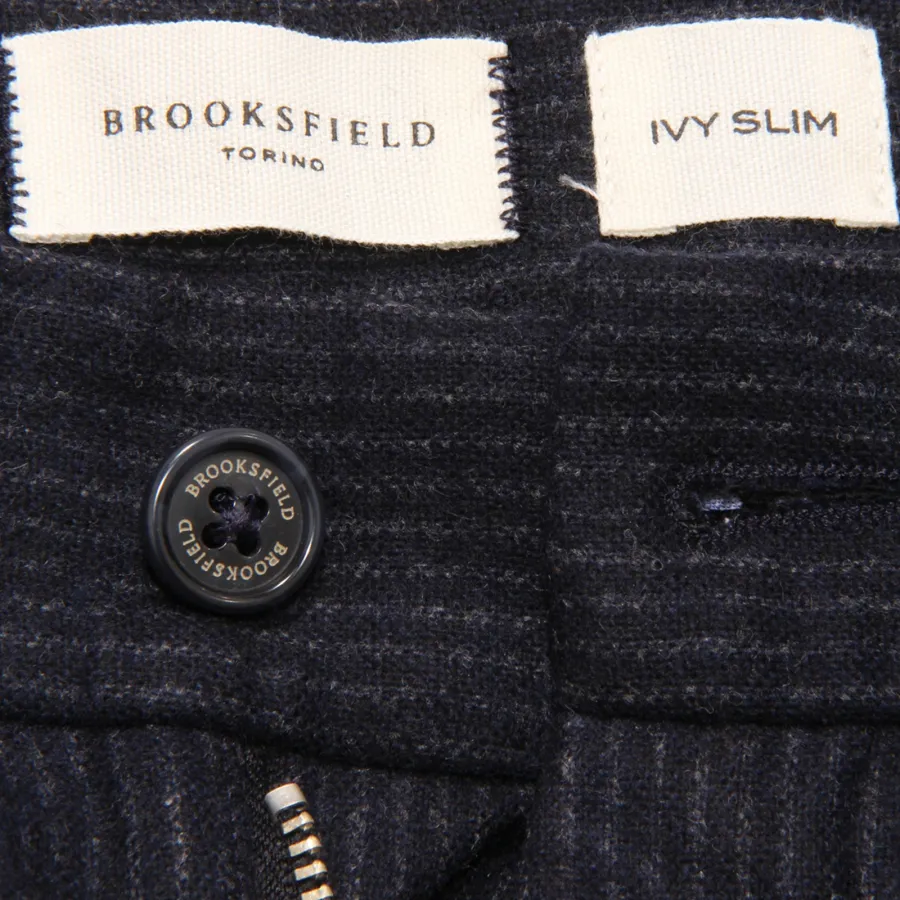 3234AZ PANTALONE UOMO BROOKSFIELD MAN WOOL BLEND TROUSERS NAVY 