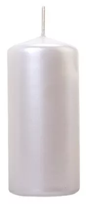6 candele bianco perla 12cm