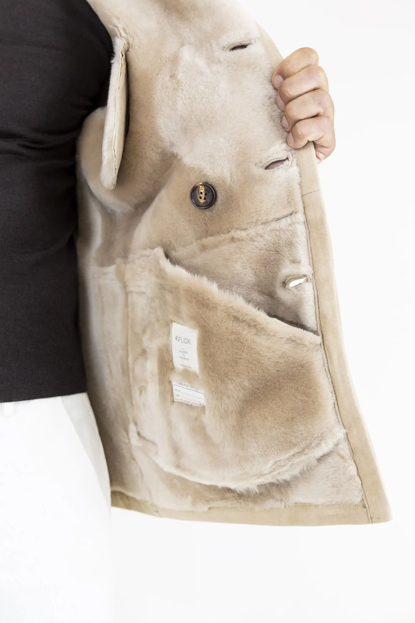 ALFREDO RIFUGIO Shearling Superlight Beige Chiaro