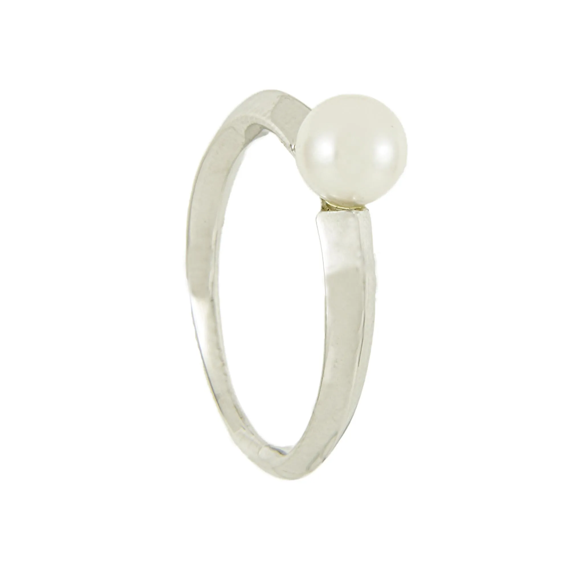 ANELLO IN ORO BIANCO E PERLE GR 0,50 MIS 16