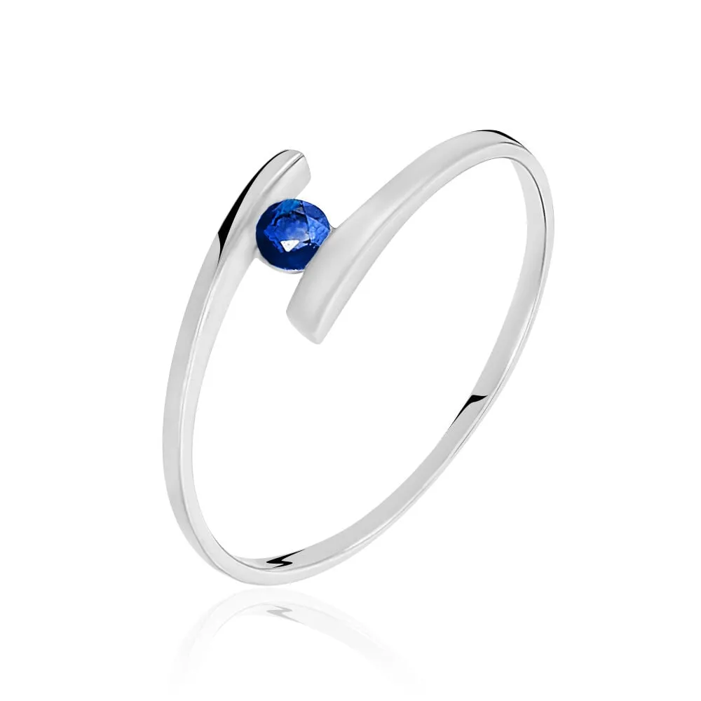 Anello Solitario Charlotte Oro Bianco 375/1000 Zaffiro 0,09 ct 1430412
