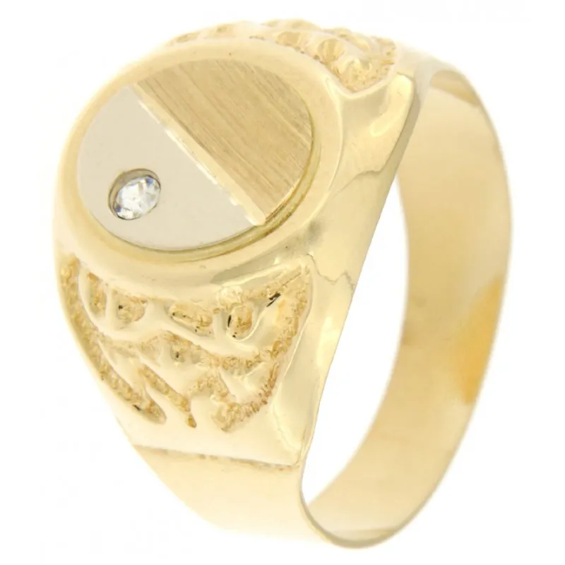 Anello Uomo Oro Giallo Bianco GL100198