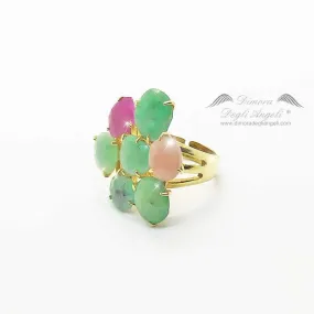 Anello Zaffiro Verde Argento Misura Regolabile 1872