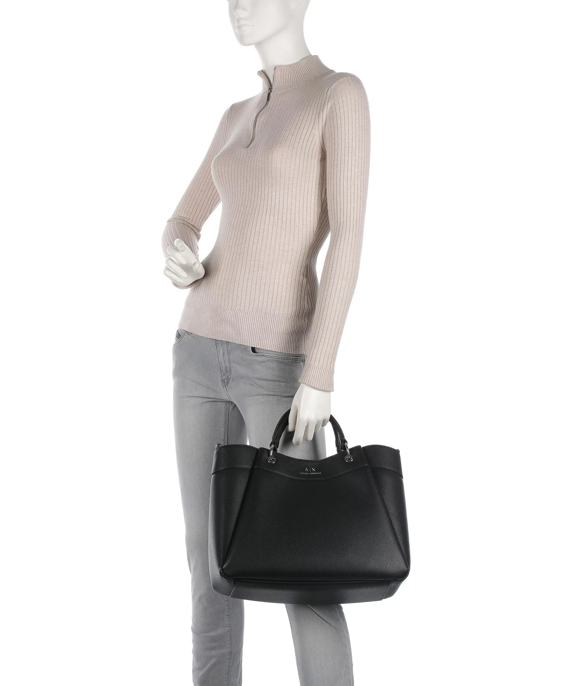  Armani Exchange Wave L Borsa a mano pelle sintetica nero  