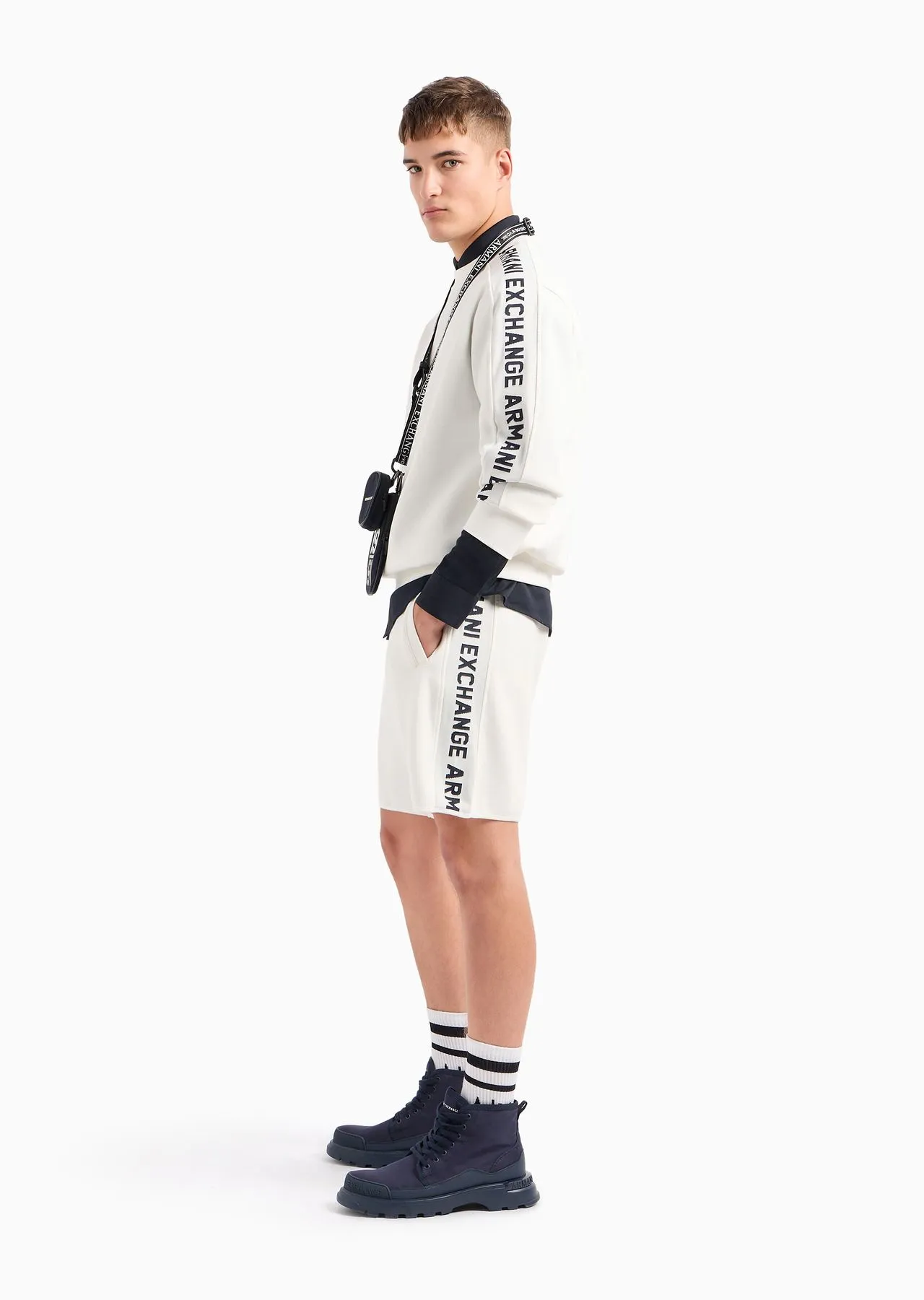 AX – FELPA IN MISTO COTONE CON TAPE LOGO