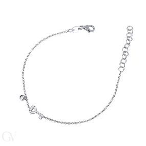 Bracciale con chiave in oro bianco 18k con diamanti