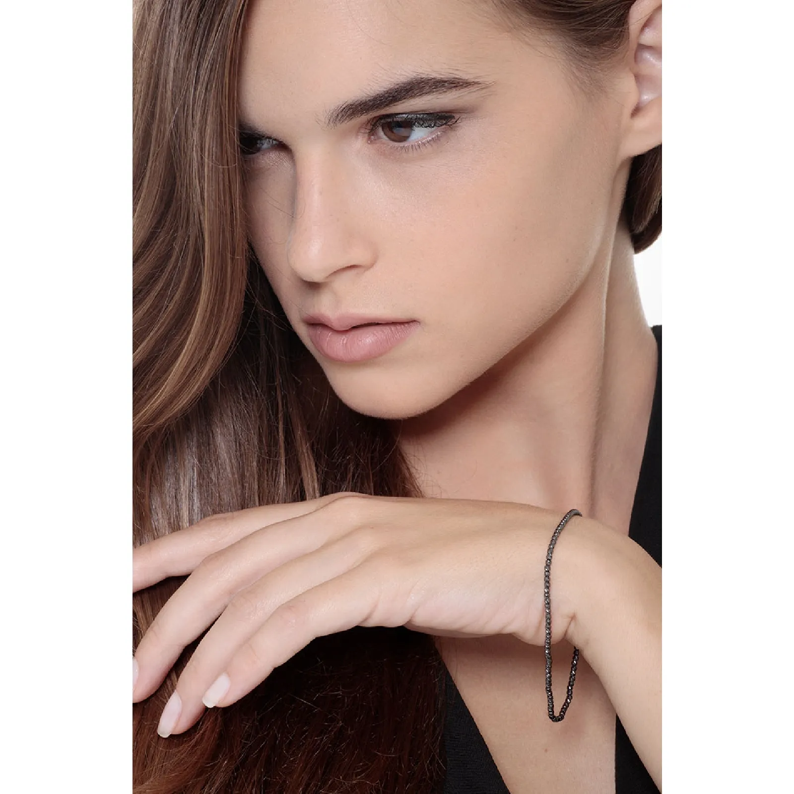 Bracciale Fantasia in Oro nero 18k, cm 18.
