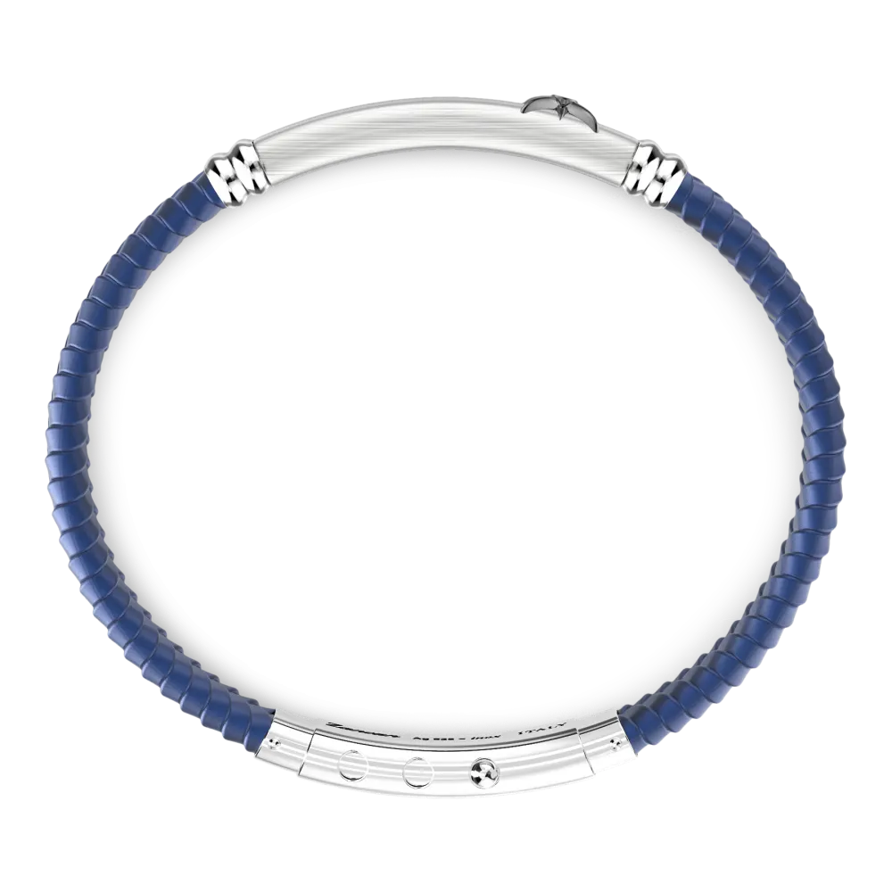 Bracciale Zancan in silicone nero con targa in argento.