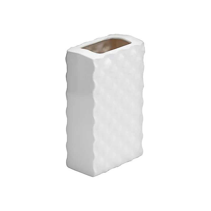 Braid Vaso in ceramica, bianco lucido