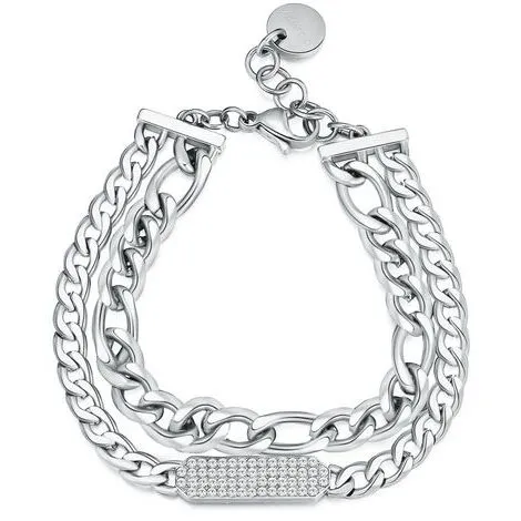 BROSWAY Bracciale doppio filo Brosway acciaio e cristalli
