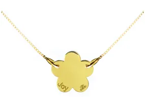 Catenina con ciondolo My Charm fiorellino collezione Mini Charm in oro giallo o bianco 18kt