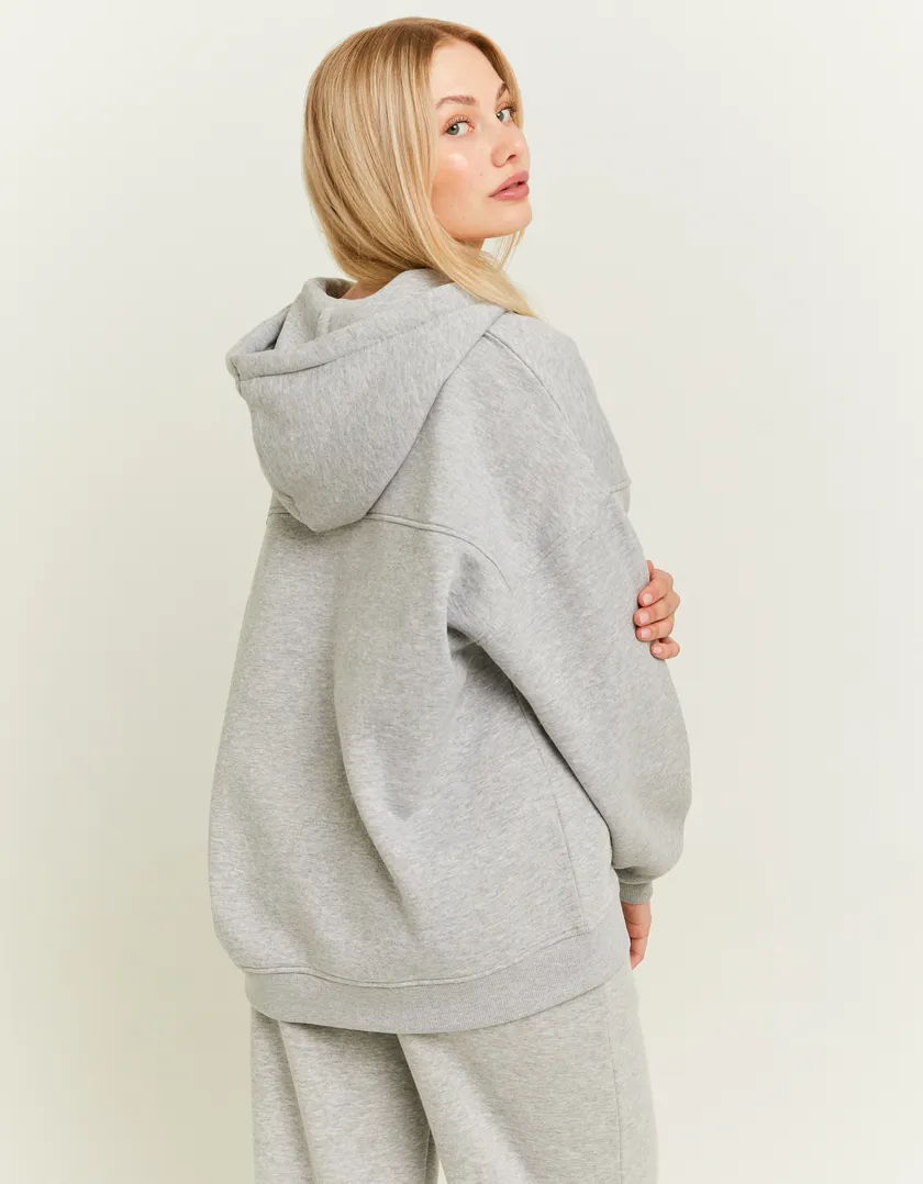 Hoodie Grigia con Ricamo  