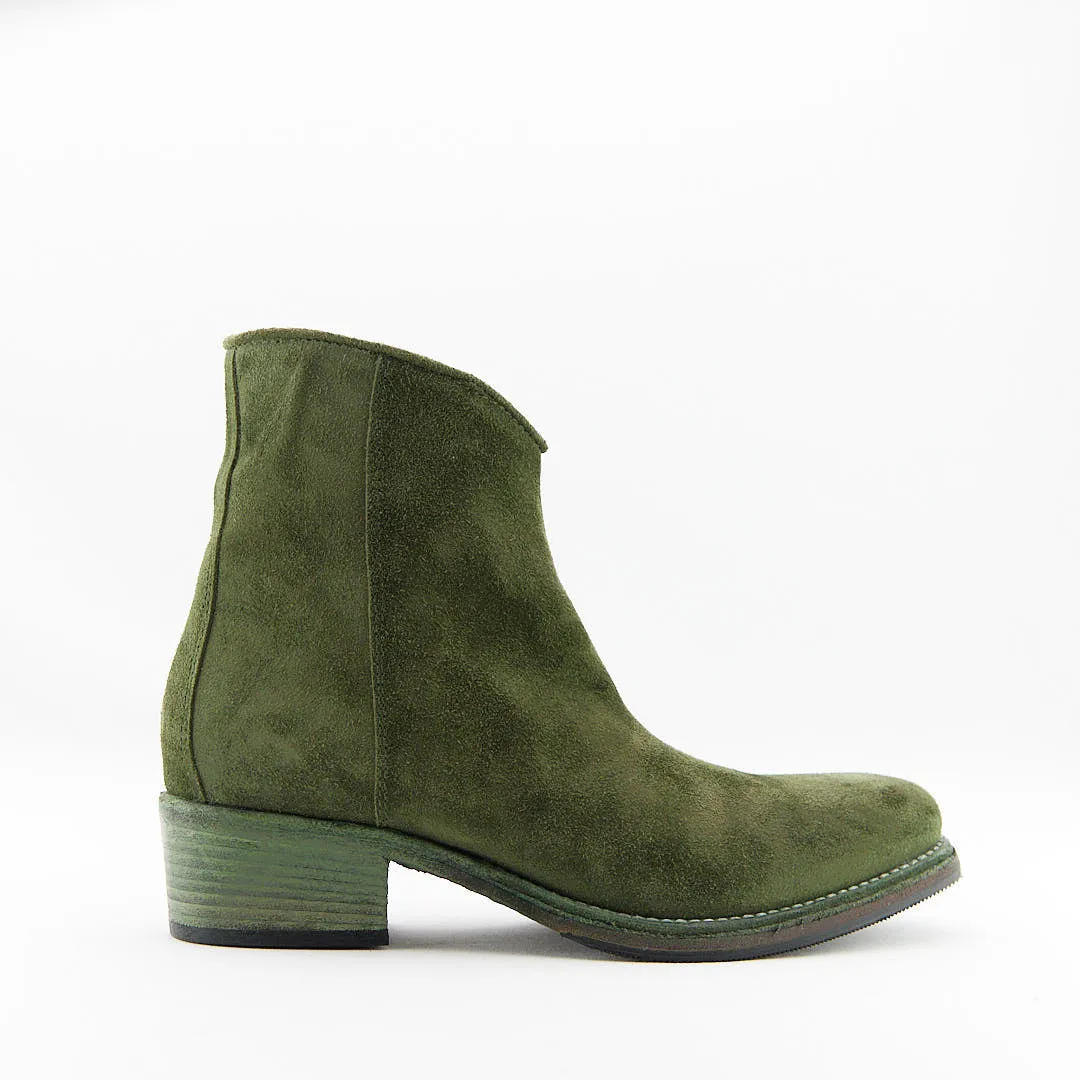 JOSEFIN VERDE - Stivaletto con Zip Donna in Camoscio - HUNDRED100