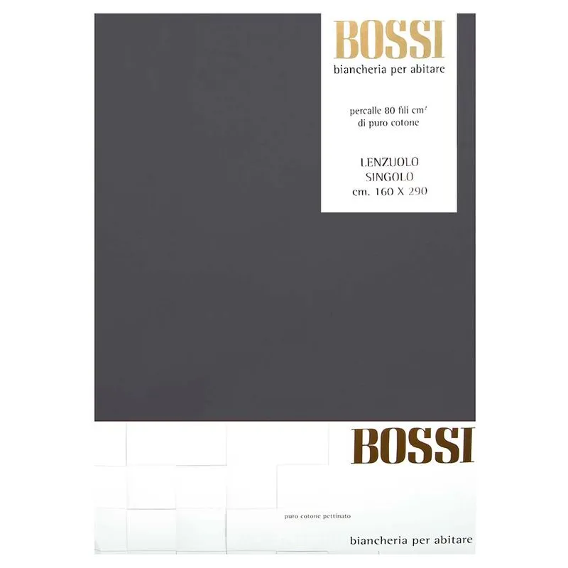 Lenzuolo una piazza in cotone 160x290 grigio 0192 