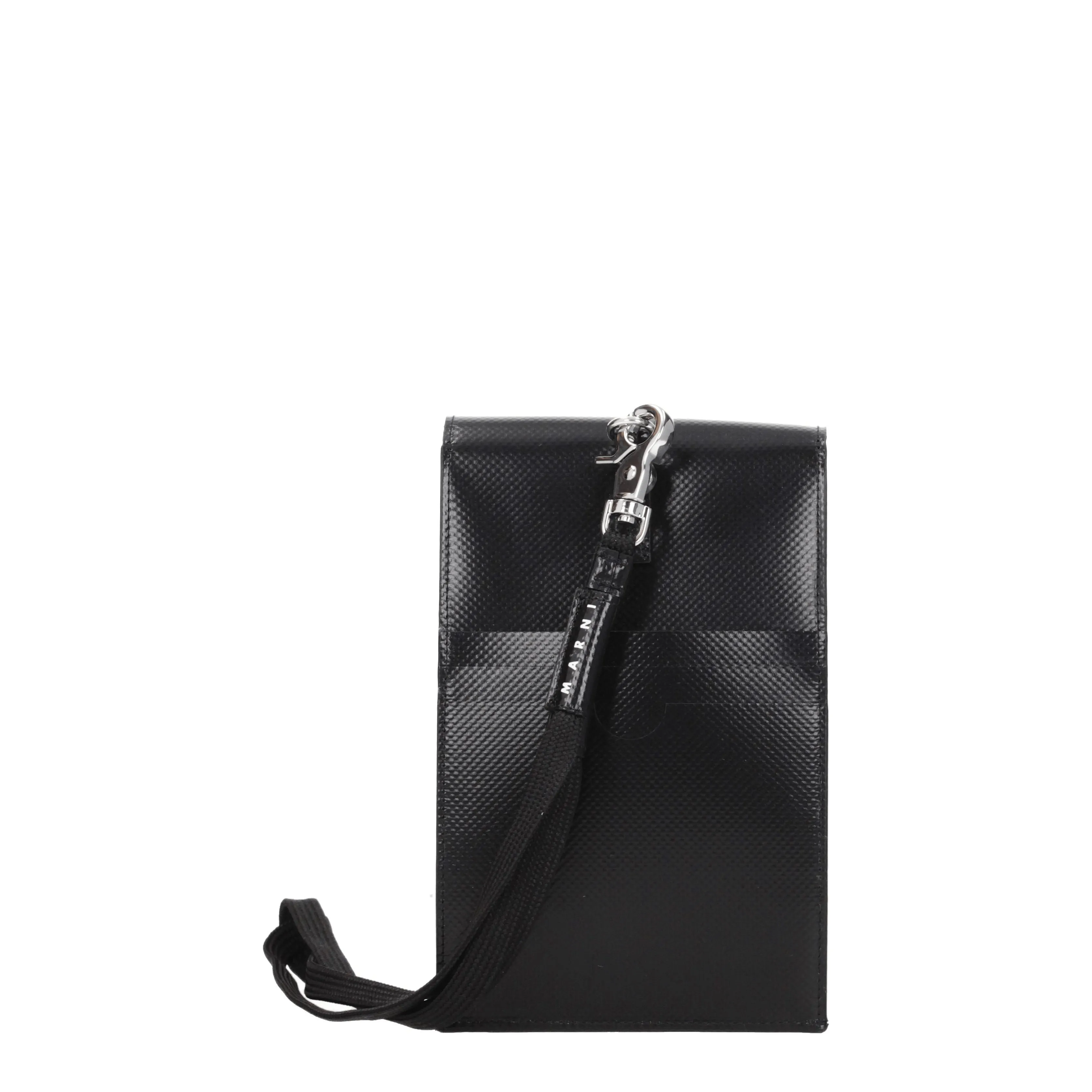 Marni Porta Cellulare Uomo Poliestere Nero/Petrolio
