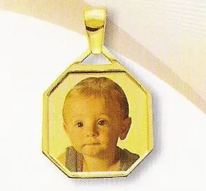 Medaglia foto personalizzabile mod. SC/colore oro giallo 18kt