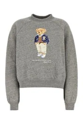 Melange dark grey cotton blend sweatshirt     