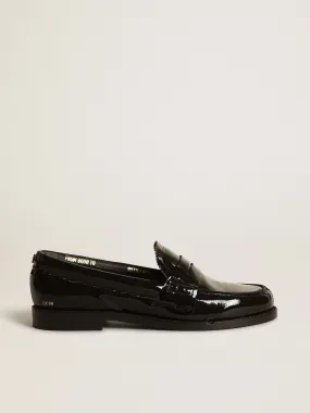 Mocassino Jerry in pelle verniciata nera