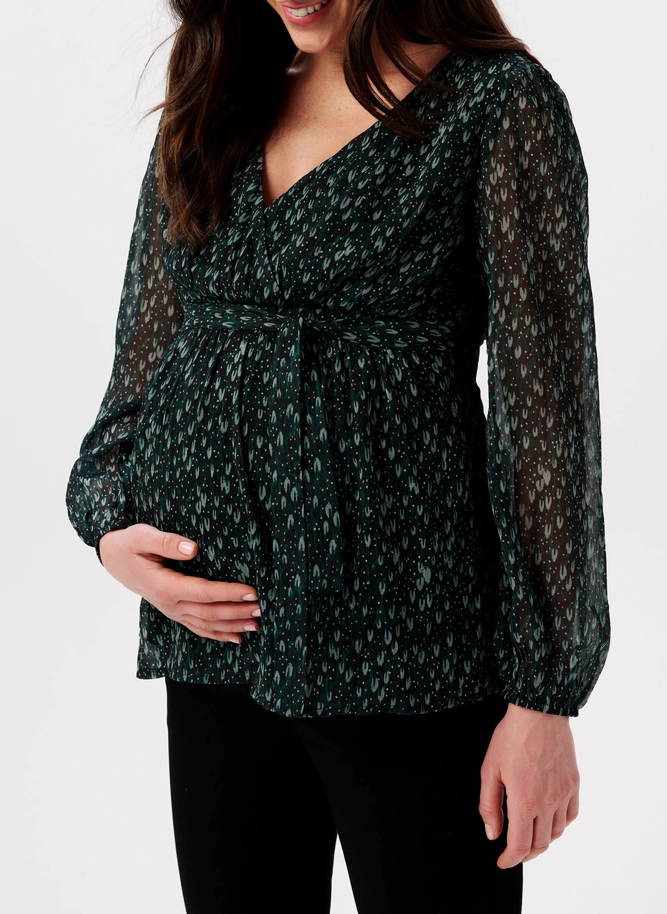  NOPPIES   FOGGIA - Blusa premaman scollo incrociato | Verde