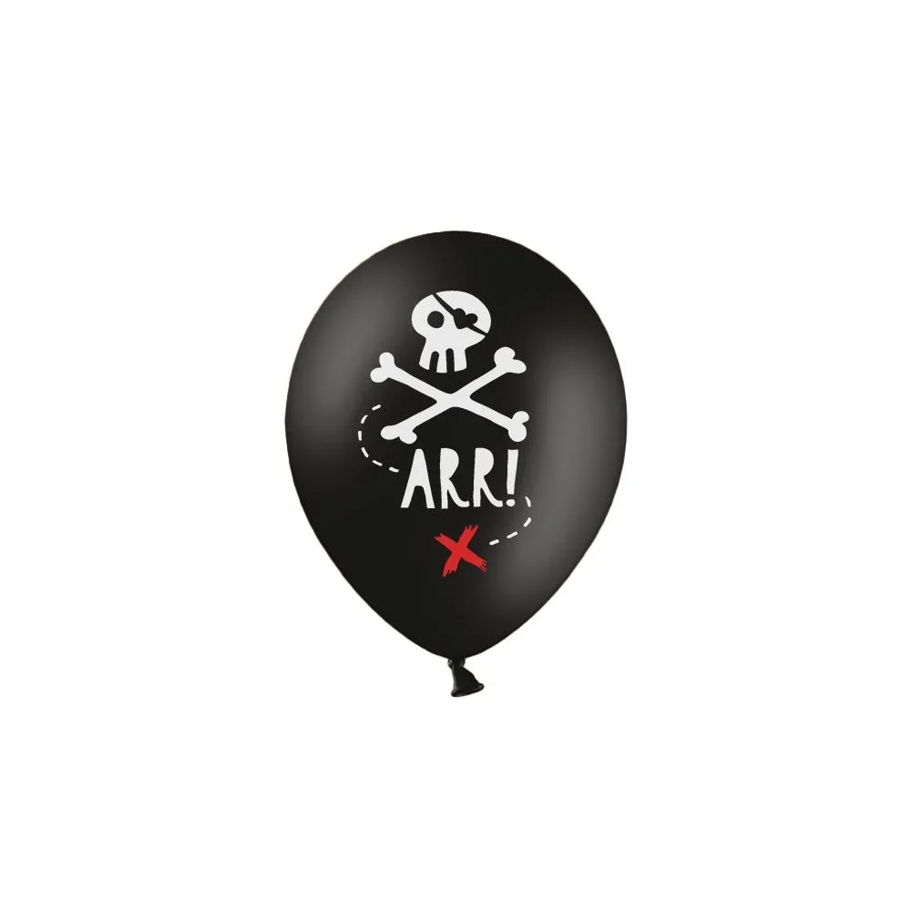Palloncini Lattice Ecologici Nero - Pirati - Pirates PartyCf da 6 pezzi