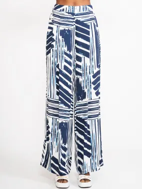 Pantalone in Fantasia a Righe Multicolor