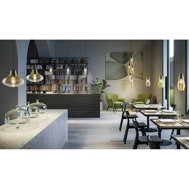 Panzeri luce Clio - Lampada a sospensione a LED in ottone satinato/diffusore bianco con portalampada