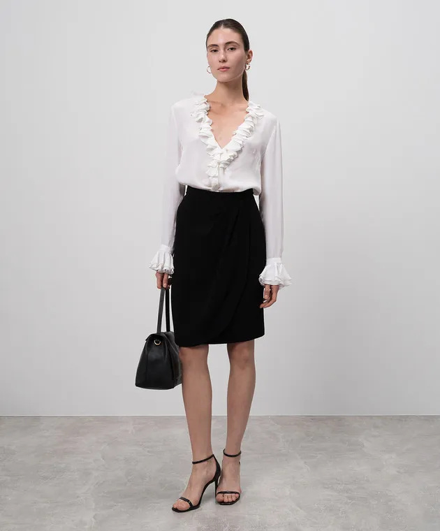 Philosophy di Lorenzo Serafini Blusa bianca con volant A0203
