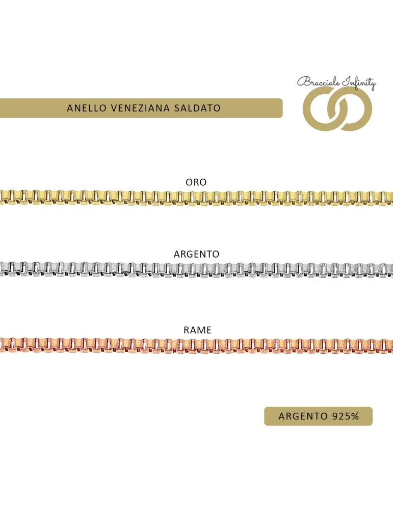 Prenotazione Anello Singolo Filo Infinity Argento 925% placcato oro giallo/bianco