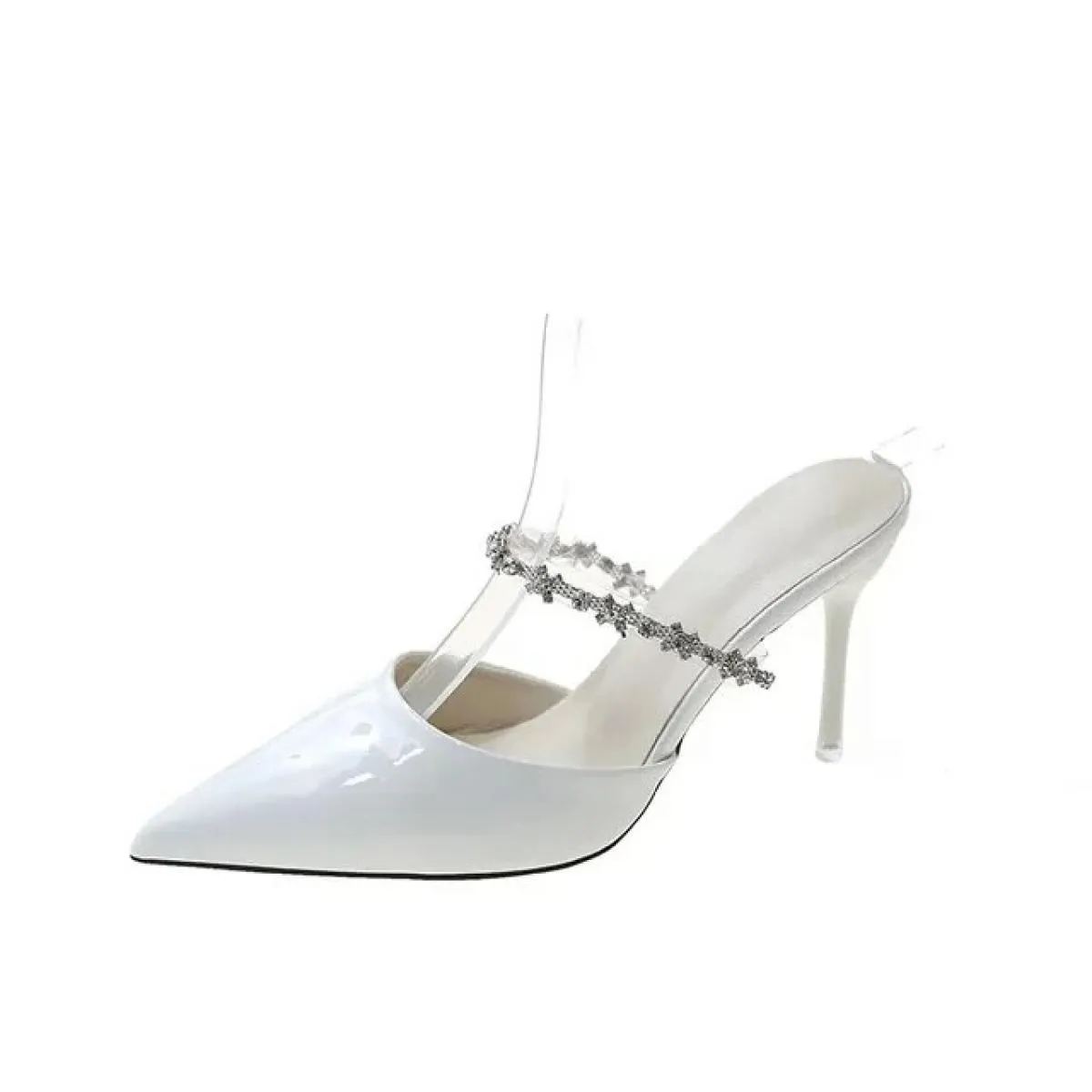 Scarpe da donna di design Scarpe estive con strass di lusso Scarpe da donna con punta a punta Pantofole con tacco alto da donna