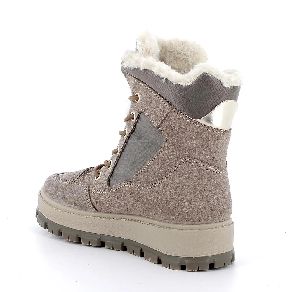Scarponcini gore-tex da bambina beige scuro-pietra            