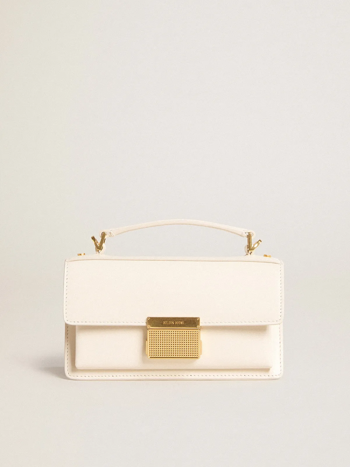 Small Venezia Bag in pelle palmellato burro e dettagli oro