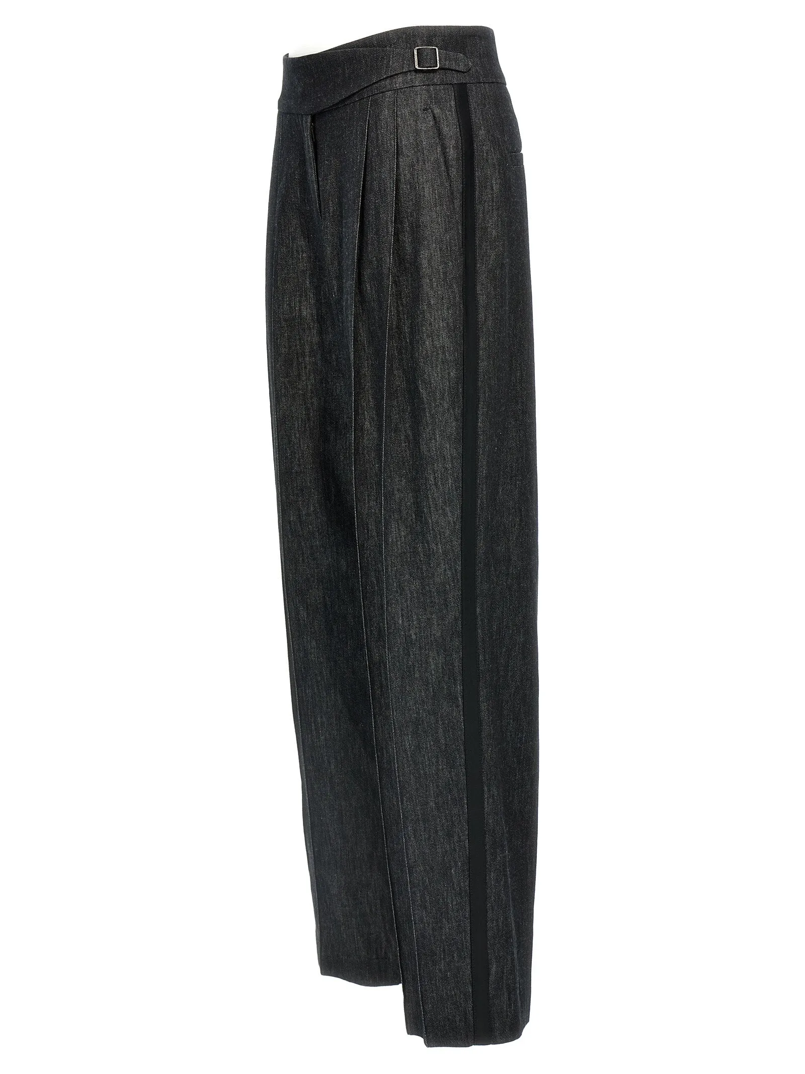Strap Detail Jeans Nero