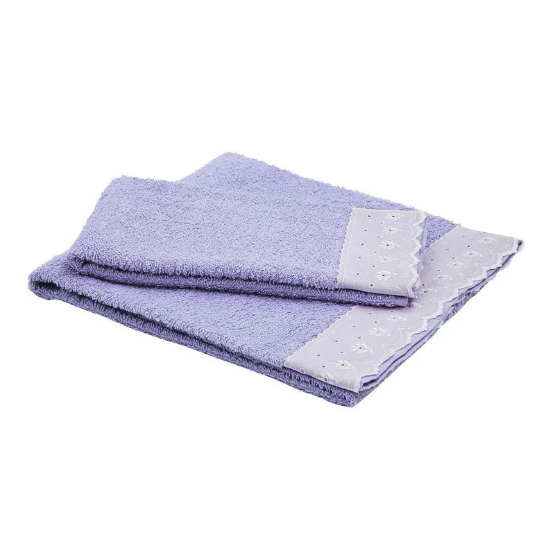 Tendenza floreale Coppia spugna lilla, sangallo bianco