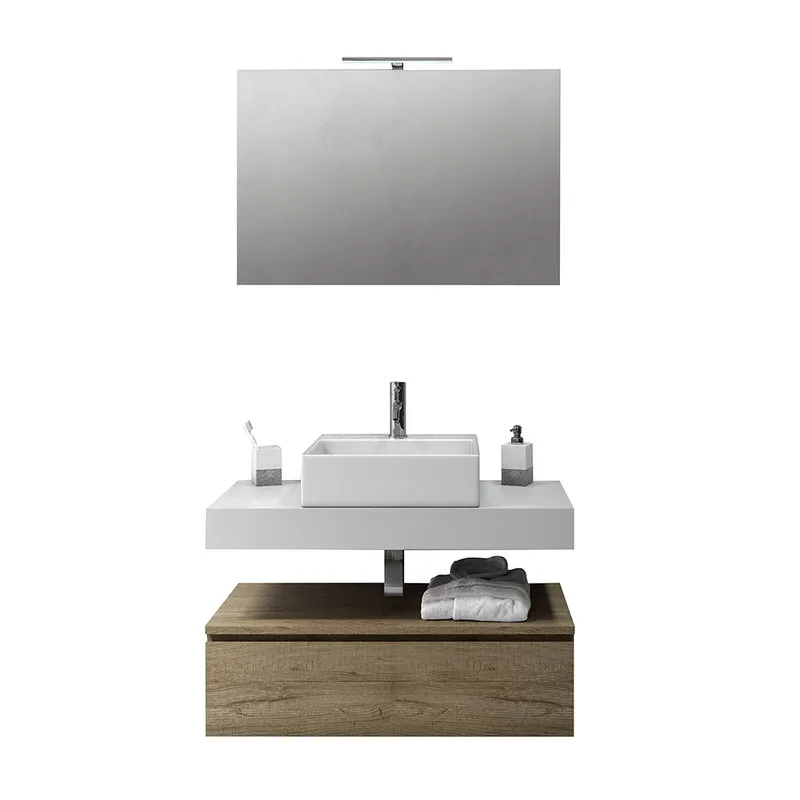 TFT Home Composizione 5 pezzi YOKA, bianco/rovere miele
