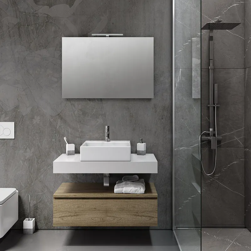 TFT Home Composizione 5 pezzi YOKA, bianco/rovere miele