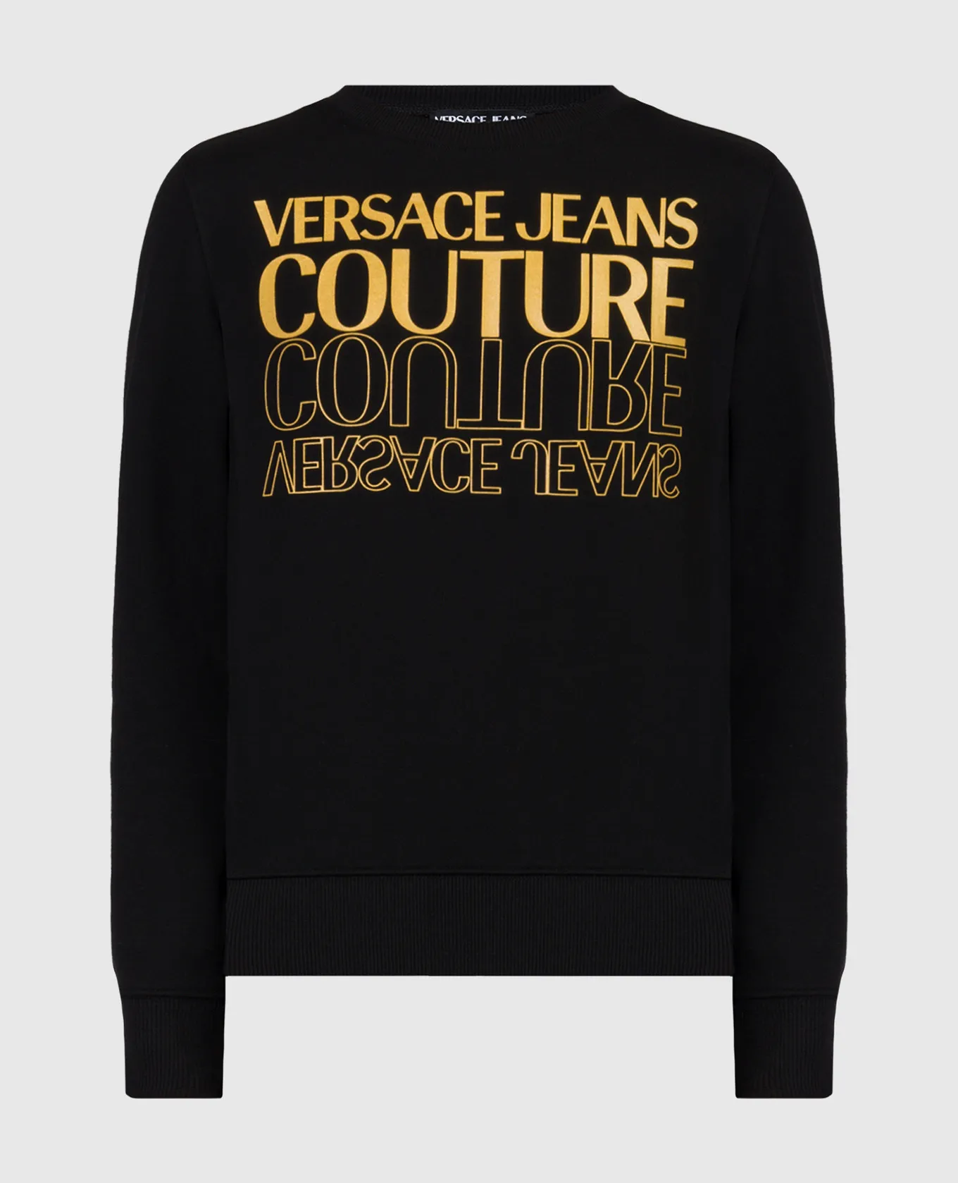 Versace Jeans Couture Felpa nera con stampa logo Upside Down 76HAIC00CF00C