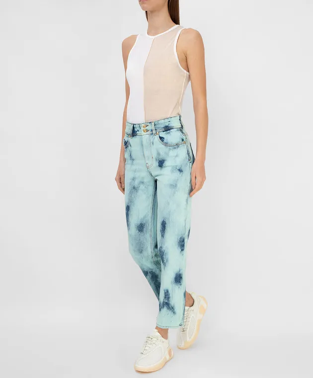 Versace Jeans Couture Jeans tie-dye turchese chiaro A1HWA0TNAOB7Z