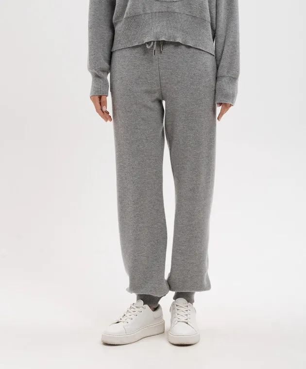 Versace Joggers grigi in lana e cashmere 10161501A10005