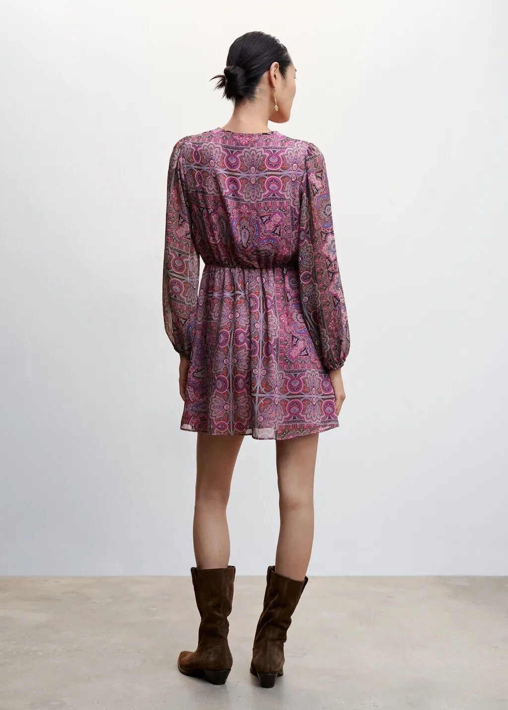 Vestito stampa paisley bottoni
