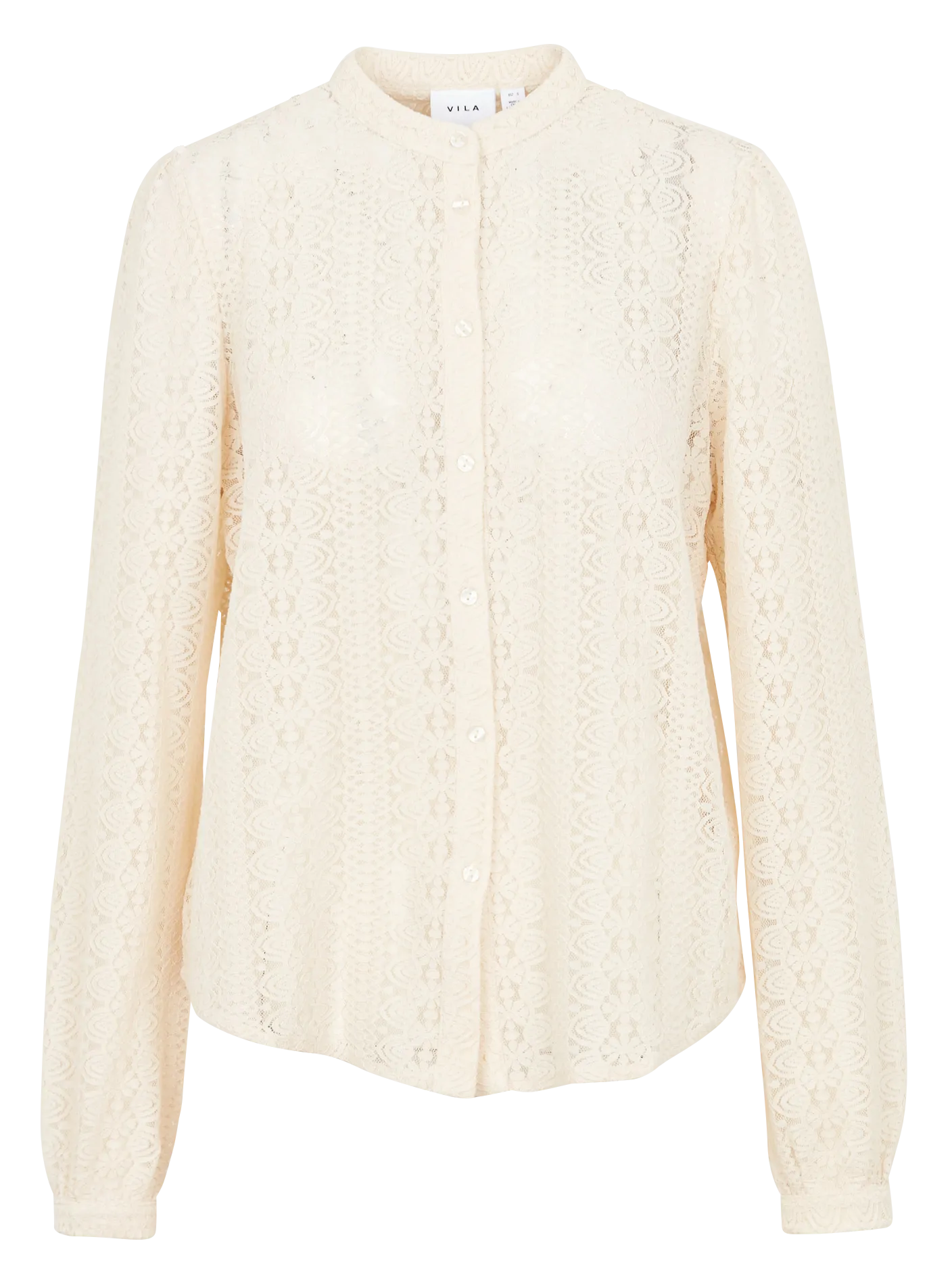  VILA   CHIKKA - Blusa ricamata con collo alla coreana | Beige