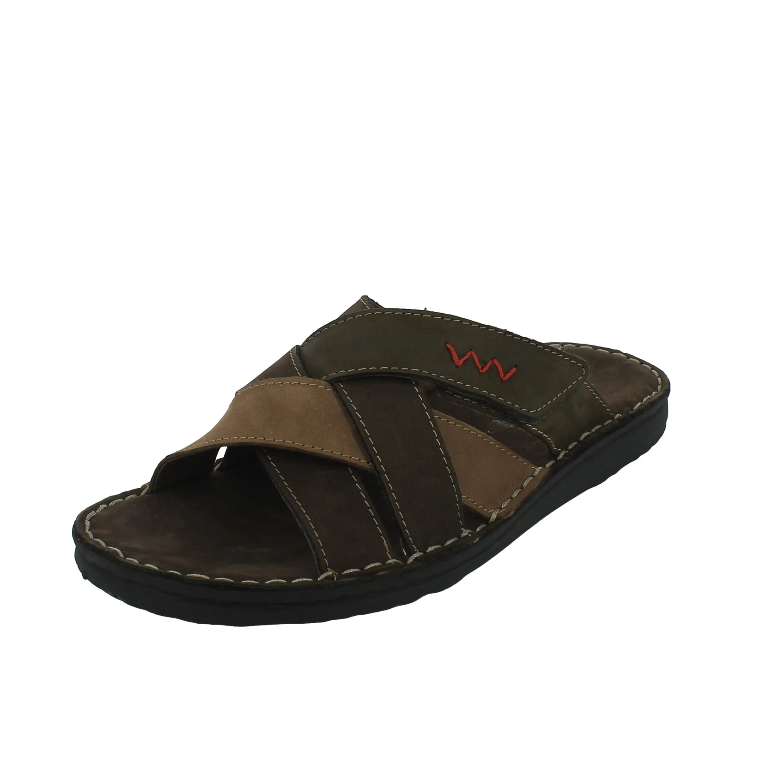 Walk in the City  Ciabatta in pelle marrone con listini e strappo 